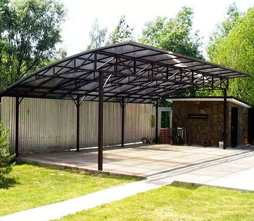 tripple polycarbonate canopy car parking shade